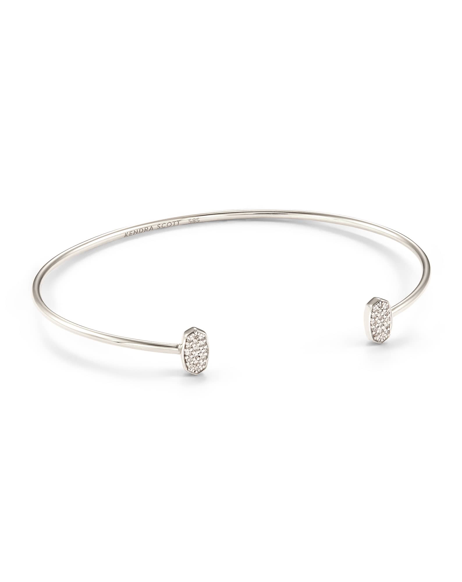 Marisa 14k White Gold Cuff Bracelet in White Diamond | Kendra Scott